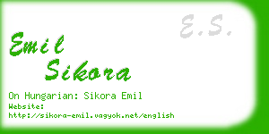 emil sikora business card